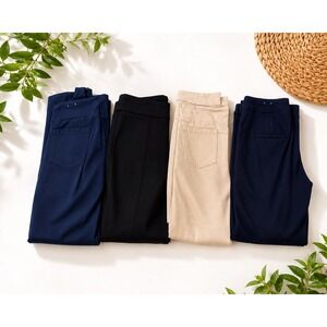 Lot 4 J.McLaughlin Womens Pull On Pants Bundle Navy Black Cream Size Med 4 Pairs